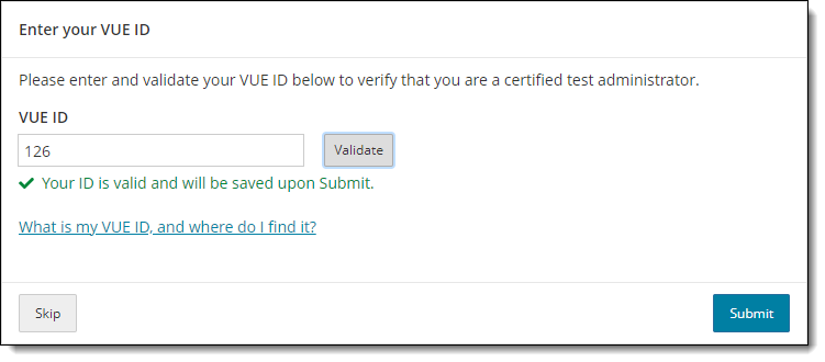 Valid ID was entered and will be saved upon submit.
